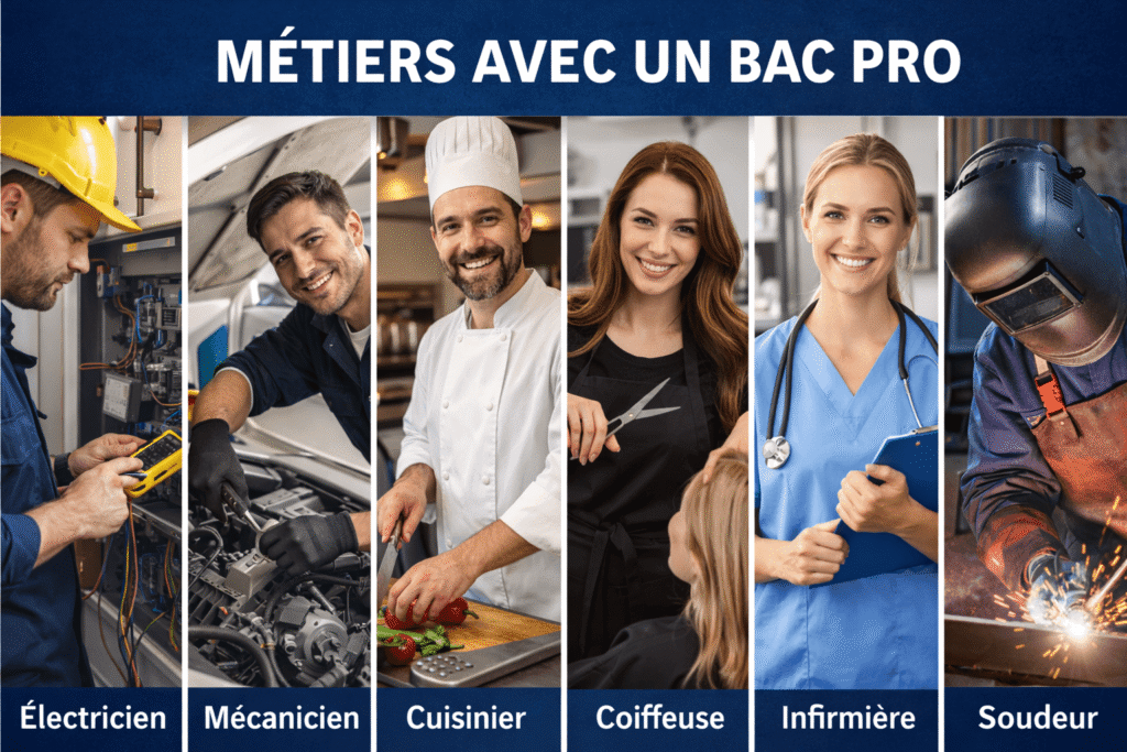 liste bac pro pour accéder aux métiers pro